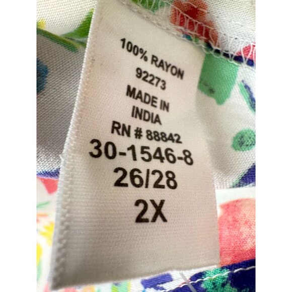 Woman Within Womens Tunic Blouse Top Size 2X Multicolor Floral Loose Fit Boho - Picture 3 of 14